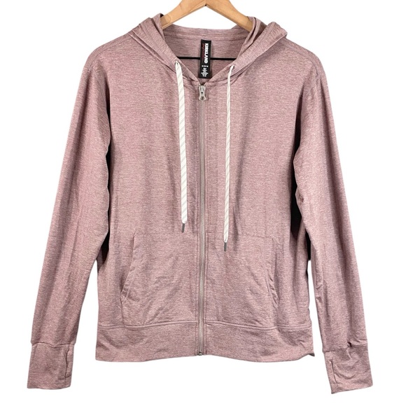 Kirkland Signature Tops - Kirkland Signature Women's Lightweight Full Zip Hooded Jacket Burgundy Size Med